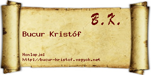 Bucur Kristóf névjegykártya